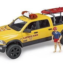 COCHE DE RESCATE RAM 2500 POWER WAGON CON FIGURA, TABLA + MODULO DE LUCES Y SONIDO BRUDER 02506