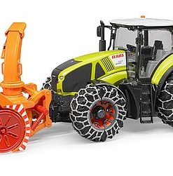 CLAAS AXION 950 TRACTOR CON CADENAS DE NIEVE + QUITANIEVES BRUDER 03017
