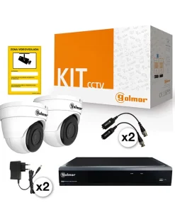 KIT VIDEOVIGILANCIA CABLEADO CON 2 DOMO KIT-2BHVR2P 31600906 GOLMAR