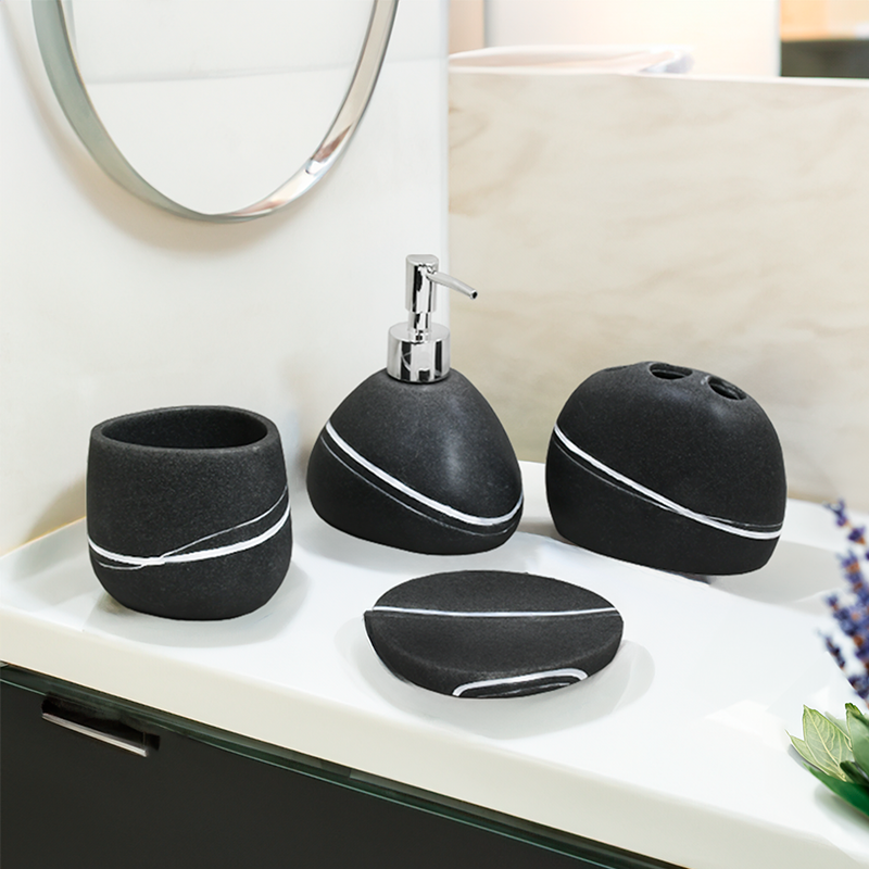 ACCESORIO GRIS CERAMICO PARA BANO 4PZ LH-3648