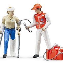 PACIENTE + MEDICO SET DE FIGURAS DE SERVICIO EMERGENCIAS BRUDER 62710