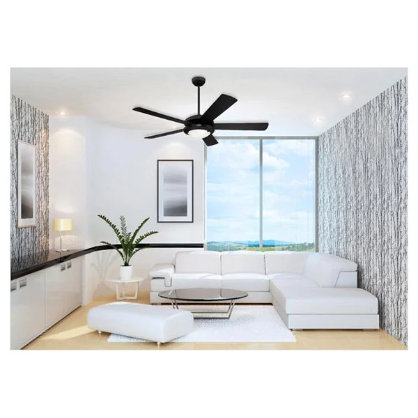 VENTILADOR DE TECHO CON LUZ 132CM COMET NEGRO MATE 78719 FARHO - Imagen 2