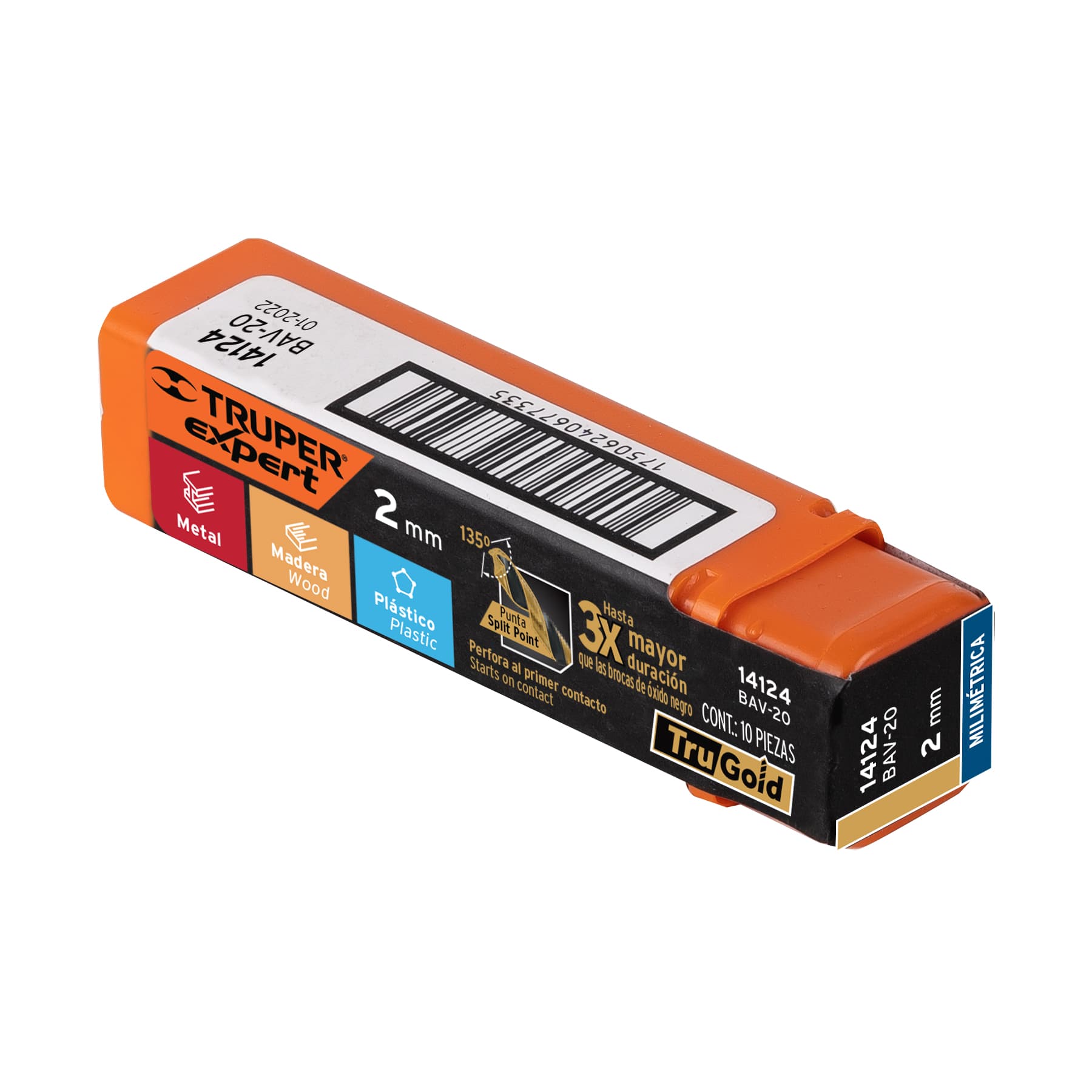 Broca HSS 20 mm Trugold para metal, Truper Expert BAV-20 14124 - Imagen 2