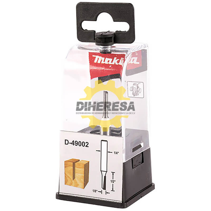 FRESA RECTA DE 1F, VAS. 1/4″ D 1/8″ * L. UTIL 1/2″ * L. TOTAL 2″ Makita D-49002