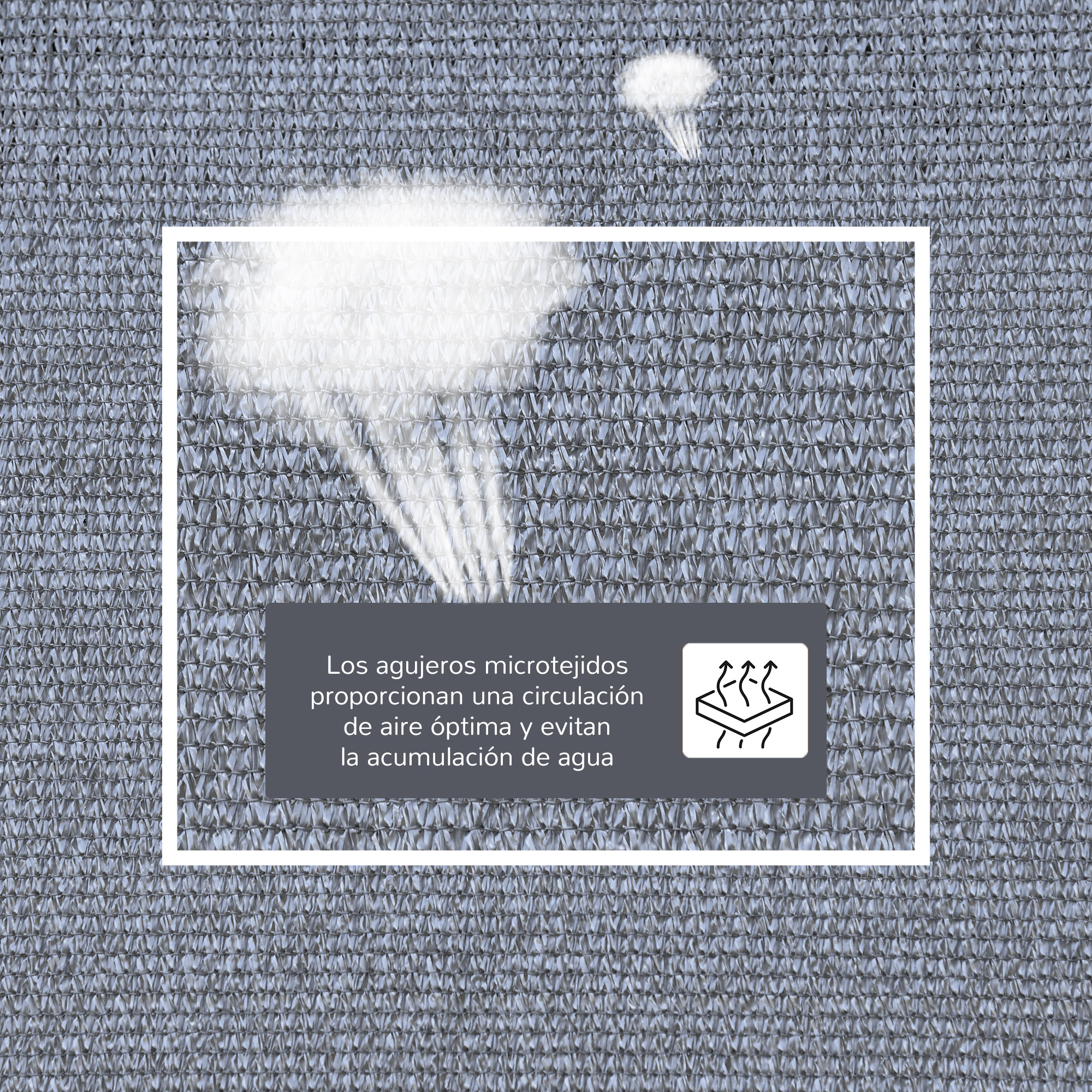 Outsunny Toldo Vela de Sombra Rectangular 4×6 m Toldo de Terraza de HDPE con Anillo de Acero Inoxidable y Cuerdas para Jardín Patio Gris - Imagen 4