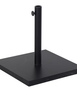 Outsunny Base para Sombrilla de Jardín Peso Neto 18 kg Soporte Pie para Parasol Apto para Postes de Ø35mm/Ø38mm/Ø48mm para Jardín Patio Negro 45x45x39 cm