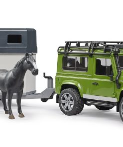 LAND ROVER DEFENDER TODOTERRENO CON REMOLQUE DE CABALLOS BRUDER 02592