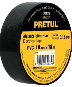 Cinta de aislar de 18 m x 19 mm, negra, Pretul M-33P 20522