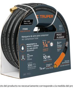 Manguera de hule para compresor, 15 m x 3/8″, Truper MAN-AP-15-3/8 19017