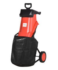 Outsunny Trituradora de Jardín 2500W con 2 Cuchillas de Volteo hasta Ø40 mm de Ramas Bolsa de Recolección de 50L y Ruedas para Malas Hierbas 52x39x89 cm Negro y Rojo