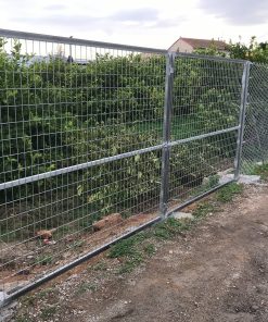 Puerta vehicular 2 hojas para malla simple torsión galvanizada 1,25 metros alto x 6,00 metros ancho