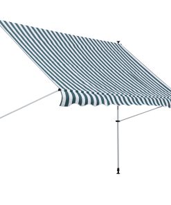 Outsunny Toldo Manual Retráctil Toldo para Balcón con Altura Ajustable Manivela y Protección Solar para Terraza Jardín Verde