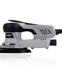 Werku Wk400750, Lijadora Circular Rotorbital, Calidad Profesional, Motor Brushless, Potencia 350 W, Disco 150 Mm, Orbita 5 Mm, Incluye Disco Lijado Y Manguera Aspiracion