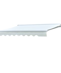 Outsunny Toldo Retráctil de Pared 250×200 cm Automática y Manual con Manivela y Mando a Distancia Luces LED Ajustable en Ángulo para Exterior Balcón Jardín Terraza Aluminio Blanco
