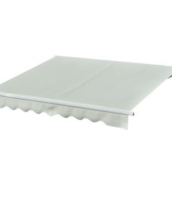 Outsunny Toldo Manual Retráctil con Manivela 250×200 cm de Aluminio Ángulo Ajustable Protección Solar para Ventanas Puertas Balcón Exterior Crema