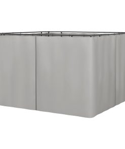 Outsunny 4 Paredes Laterales para Cenador 3×2 m Laterales de Carpa con Ganchos Cortinas sin Ventanas Reemplazo Lateral para Carpa de Jardín Exterior Fiesta Gris Claro