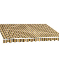 Outsunny Toldo Manual Retráctil 350×250 cm Toldo para Balcón con Manivela de Metal Impermeable y Anti-UV Toldo Enrollable de Exterior para Jardín Terraza Ventanas Gris y Amarillo